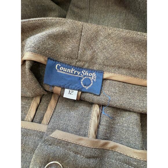 Vintage Country Shop Wool Blend Midi Skirt Gray Olive Green Size 12 - Picture 5 of 6